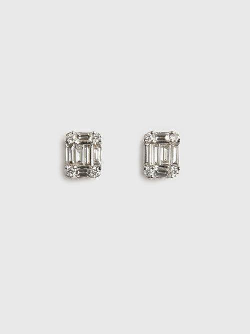 Francie B. Rectangle Diamond Stud Earrings