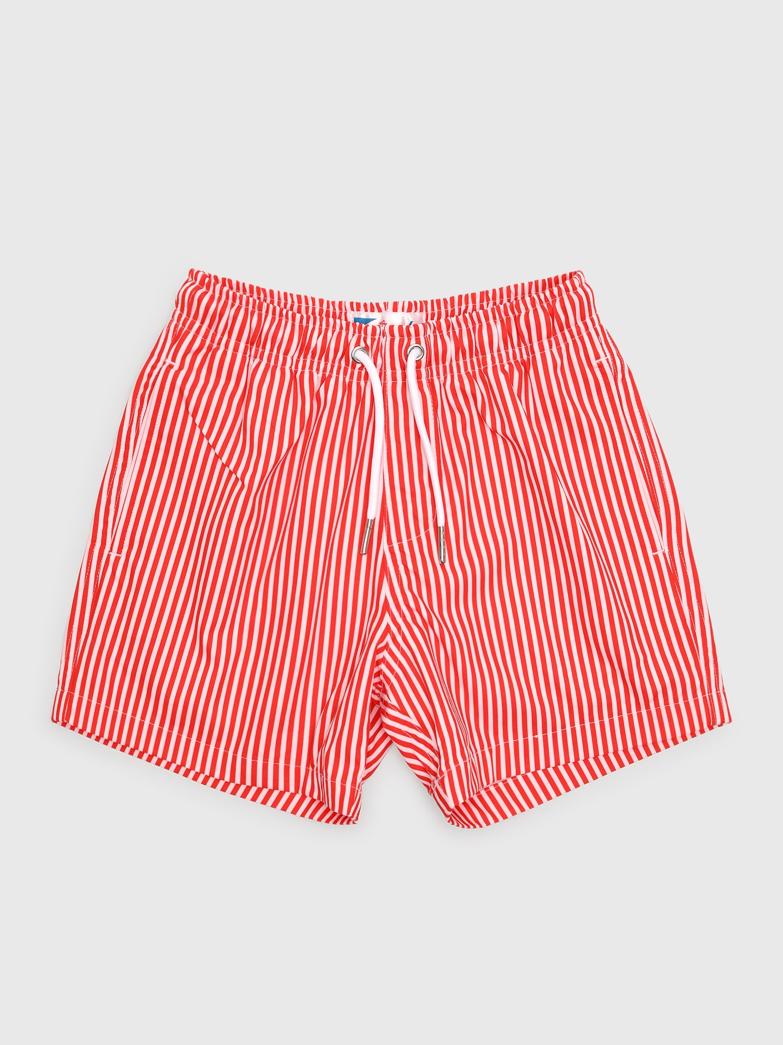 Bermies Boys' Red Stripes Swim Trunk - Saint Bernard