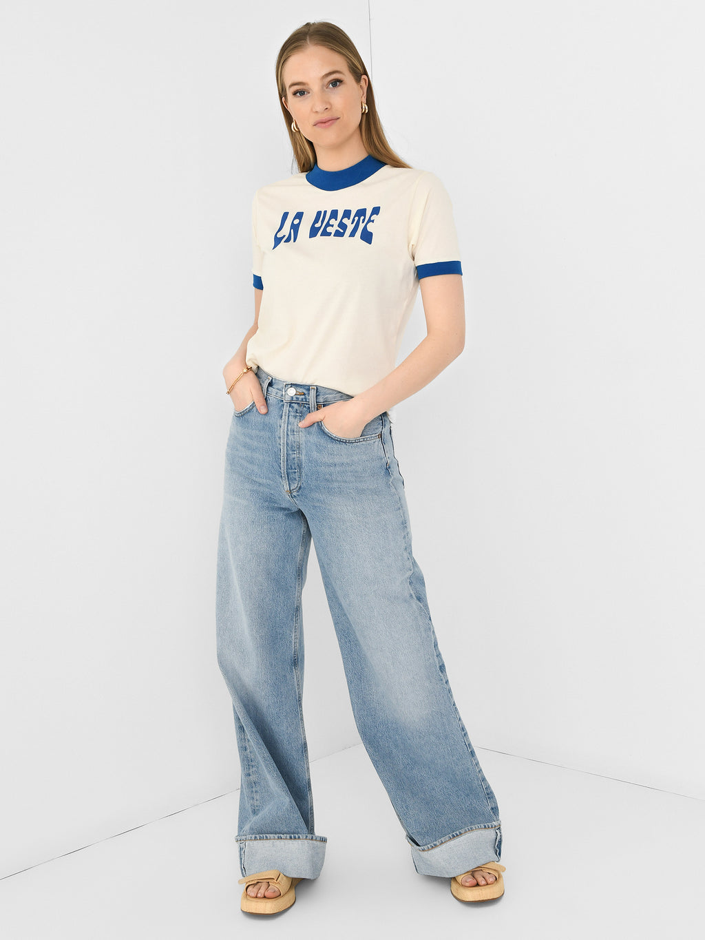 RINGER TEE SHIRTxBLUE-alt1