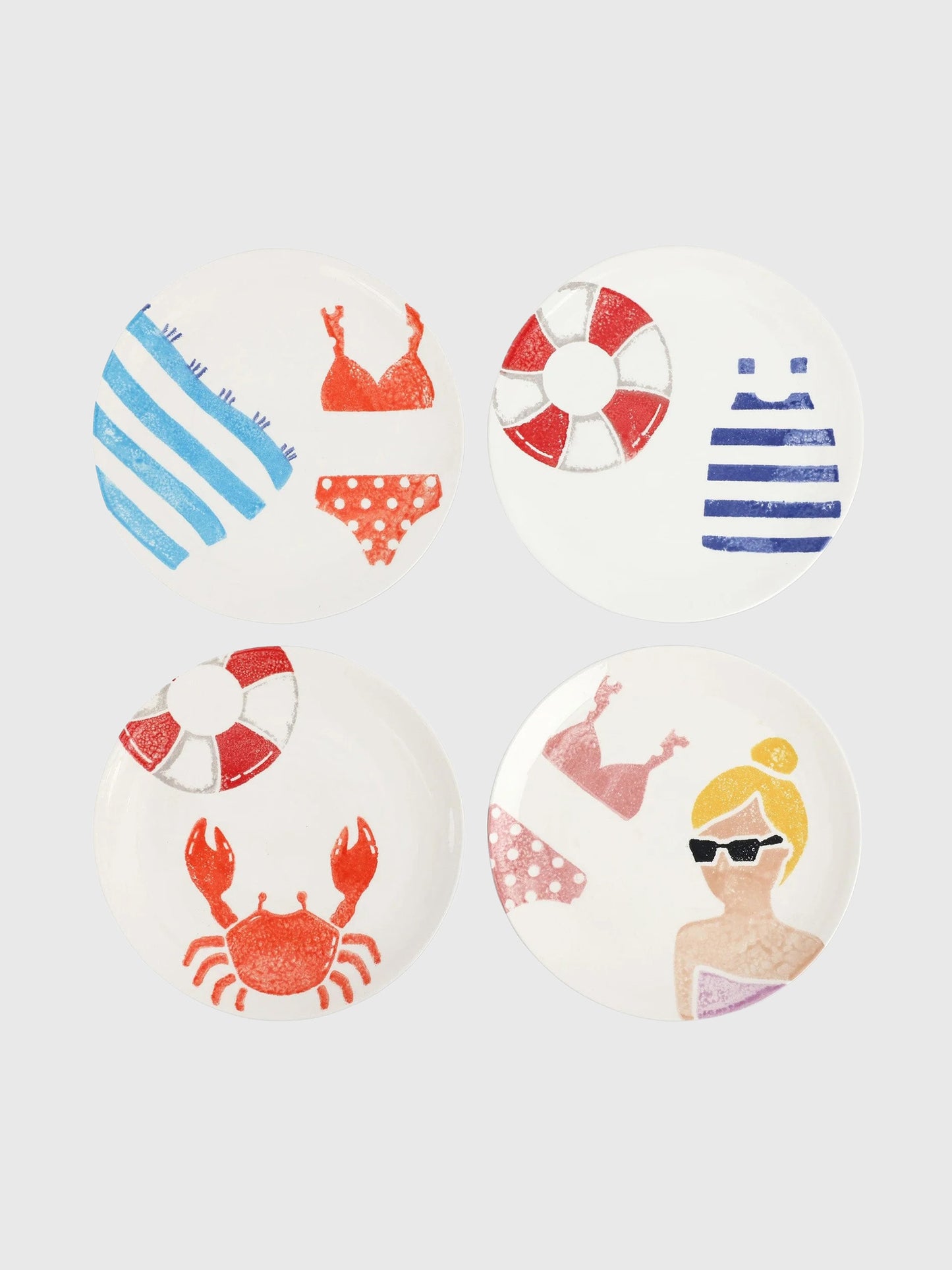 Vietri Riviera Assorted Salad Plates Set - Saint Bernard