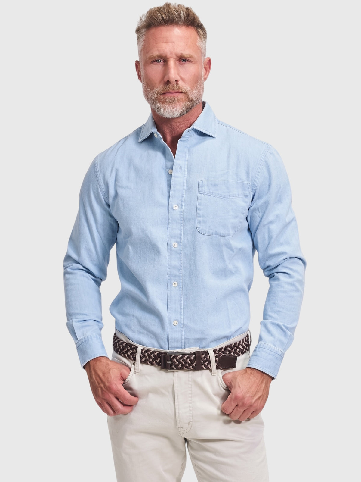 Rye51 Men's The Riley Washed Denim Shirt - Saint Bernard