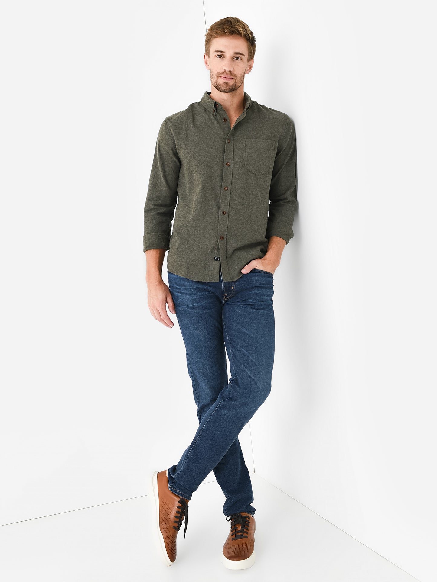 Rails Men's Runson Button-Down Shirt - Saint Bernard
