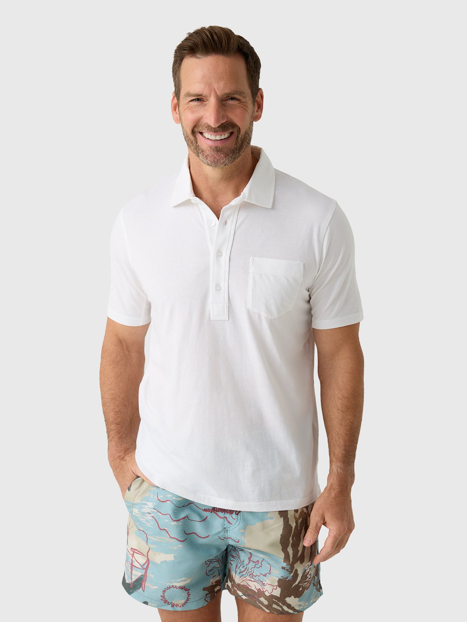East Cape Men's Short Sleeve Pocket Polo - Saint Bernard