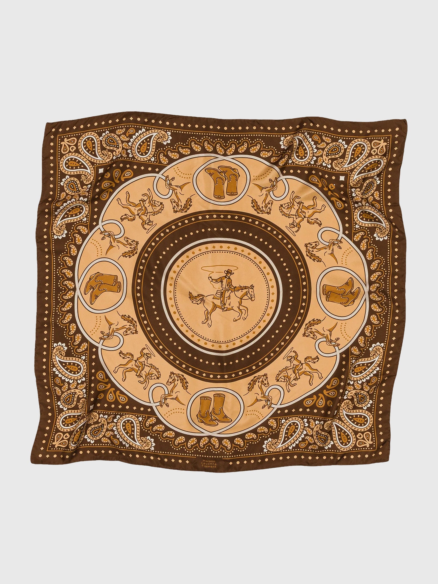 Maison Lecomte Flament Women's Rodeo Silk Scarf - Saint Bernard