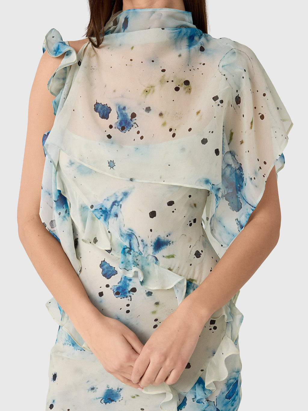 Paris Georgia Women's Romantic Ruffle Dress - Saint Bernard