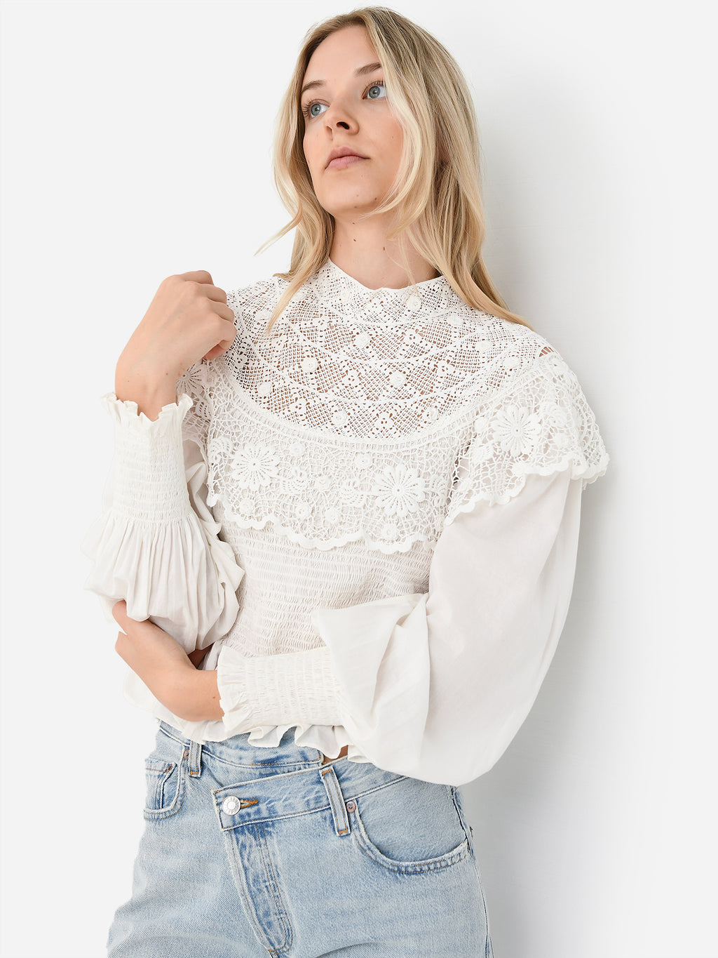 SEA Women's Serita Crochet Lace Top - Saint Bernard
