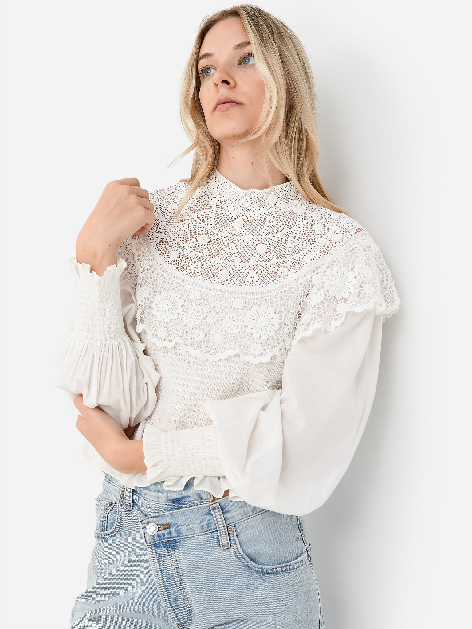 SEA Women's Serita Crochet Lace Top - Saint Bernard