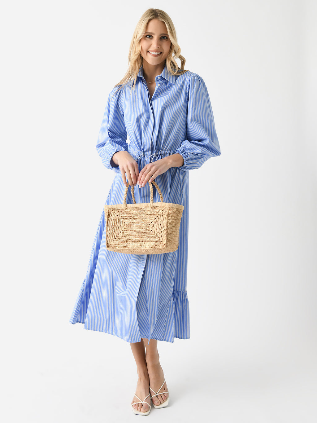 Evi Grintela Women's Judy Long Sleeve Stripe Dress - Saint Bernard