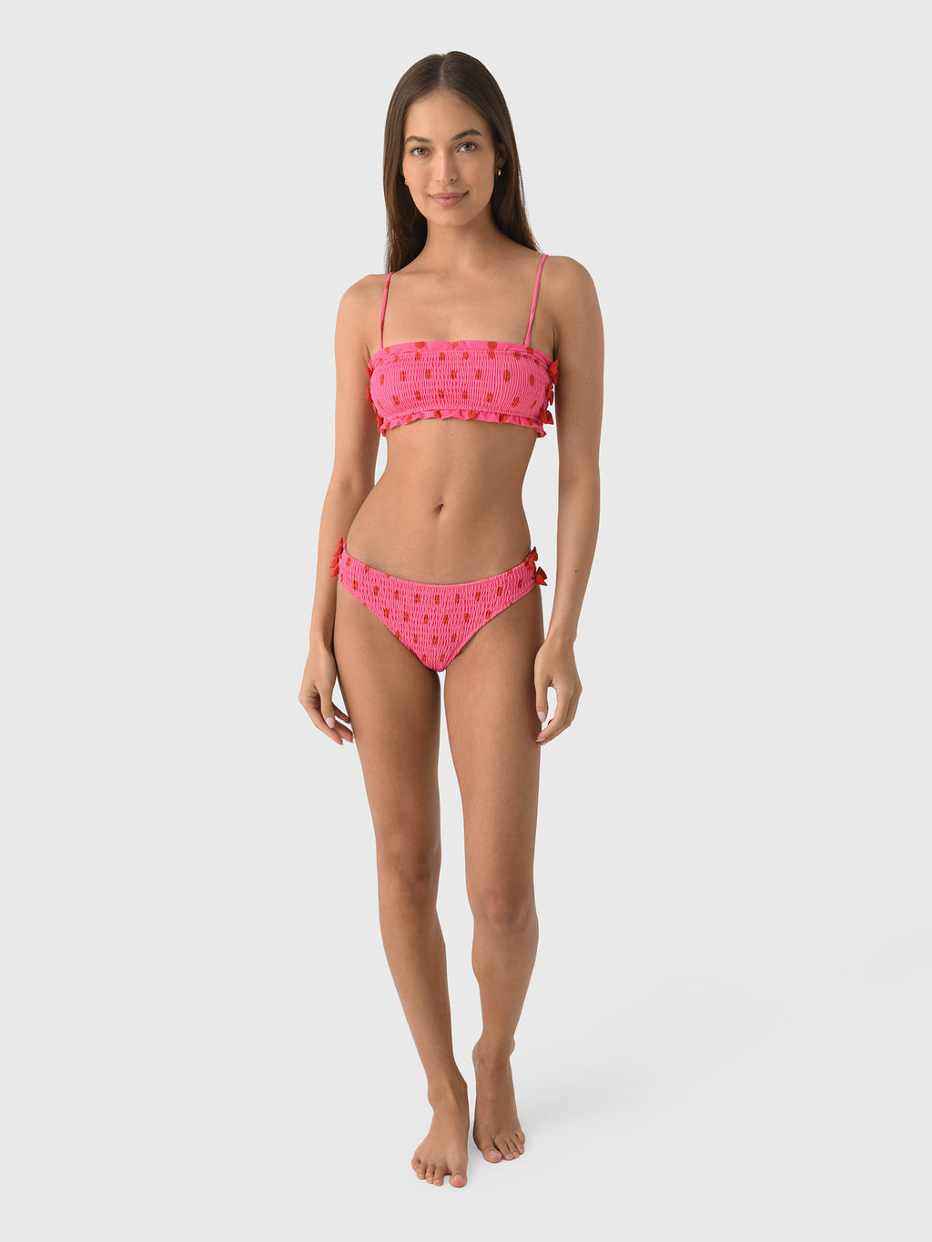 Damson Madder Women's Shirred Bow Bikini Top - Saint Bernard