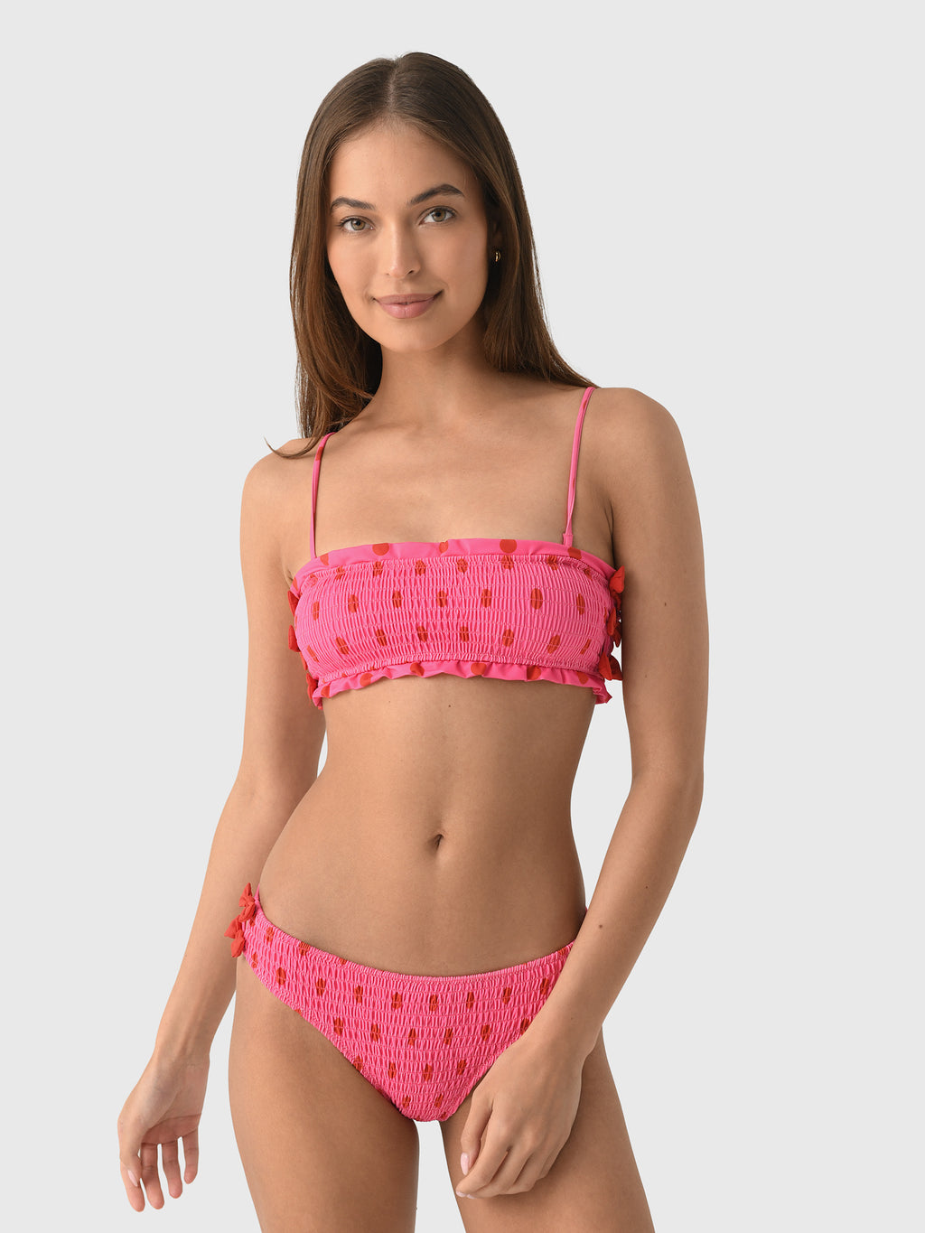 Damson Madder Women's Shirred Bow Bikini Top - Saint Bernard