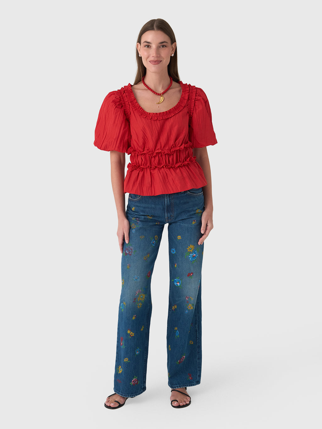 Damson Madder Women's Everly Ruffle Blouse - Saint Bernard