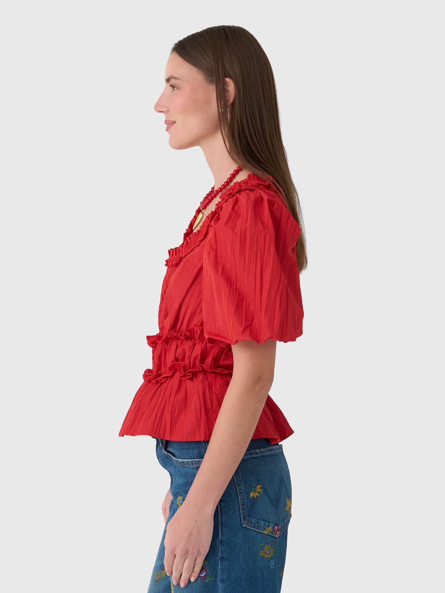 Damson Madder Women's Everly Ruffle Blouse - Saint Bernard