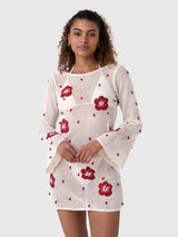 Leslie Amon Women's Treasure Hibiscus Mini Dress - Saint Bernard