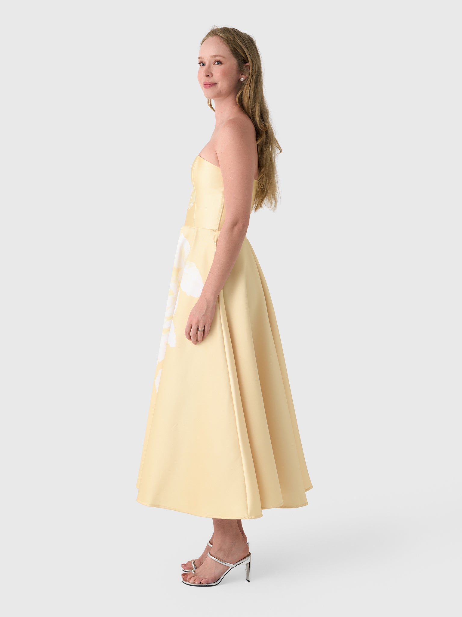 Marques Almeida Women's Heavy Satin Printed Strapless Dress - Saint Bernard