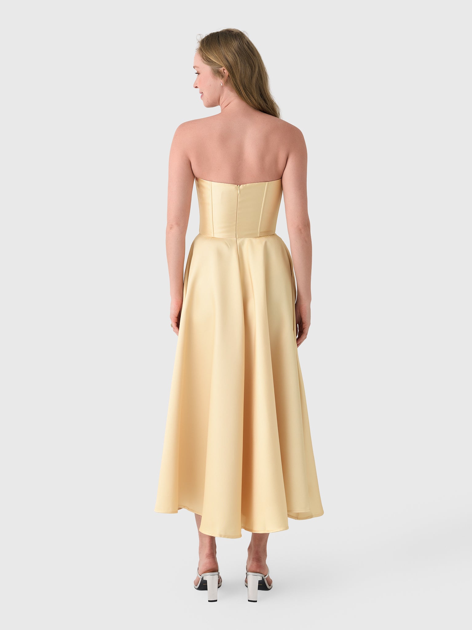 Marques Almeida Women's Heavy Satin Printed Strapless Dress - Saint Bernard