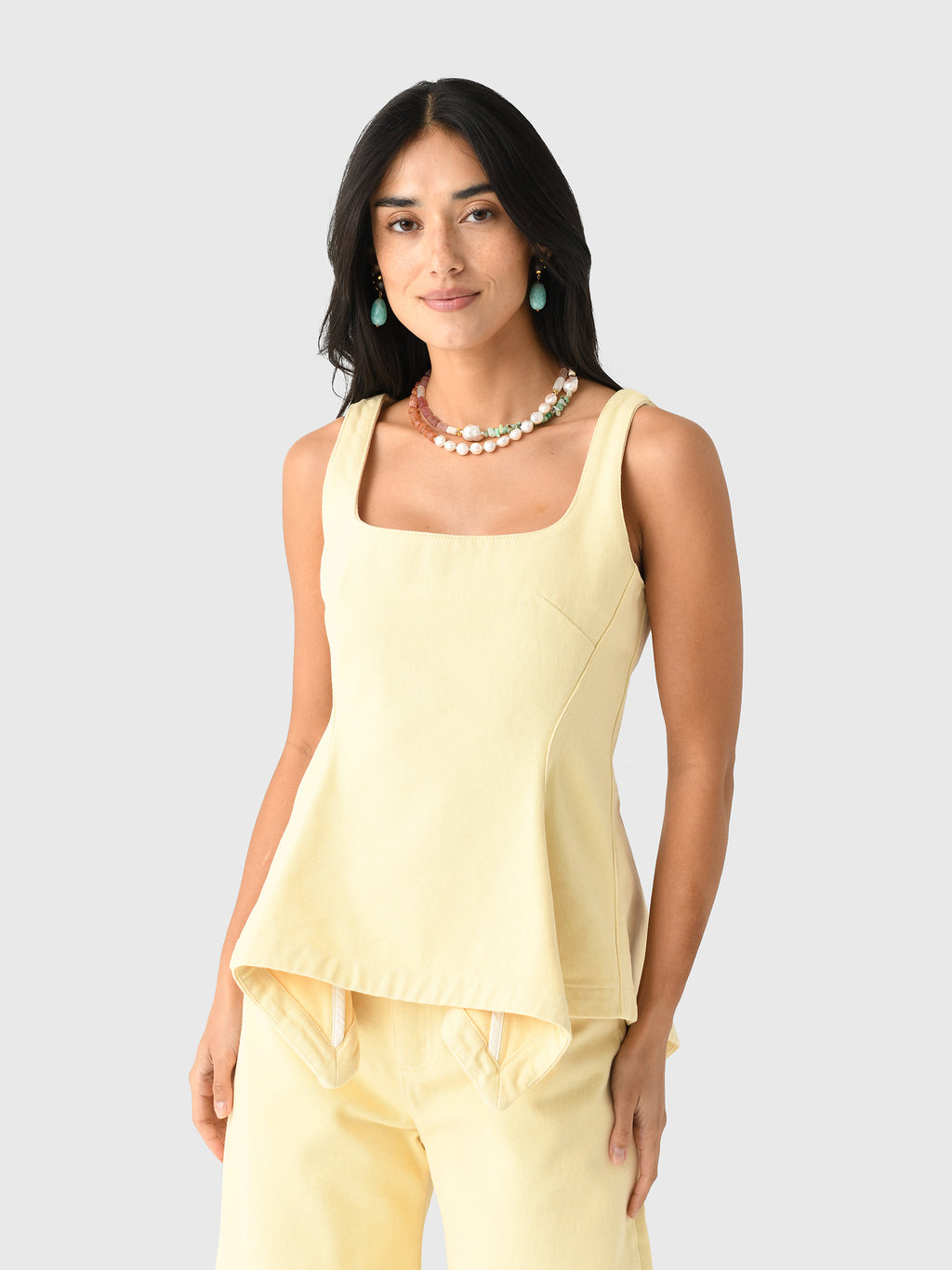 Marques Almeida Women's Drill Peplum Corset Top - Saint Bernard
