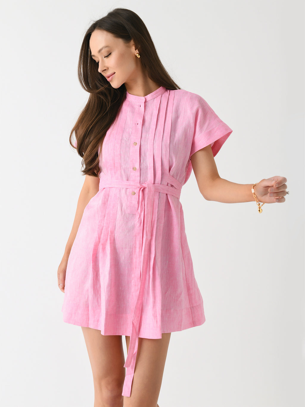 Bondi Born Women's Leiden Pleat Front Mini Dress - Saint Bernard