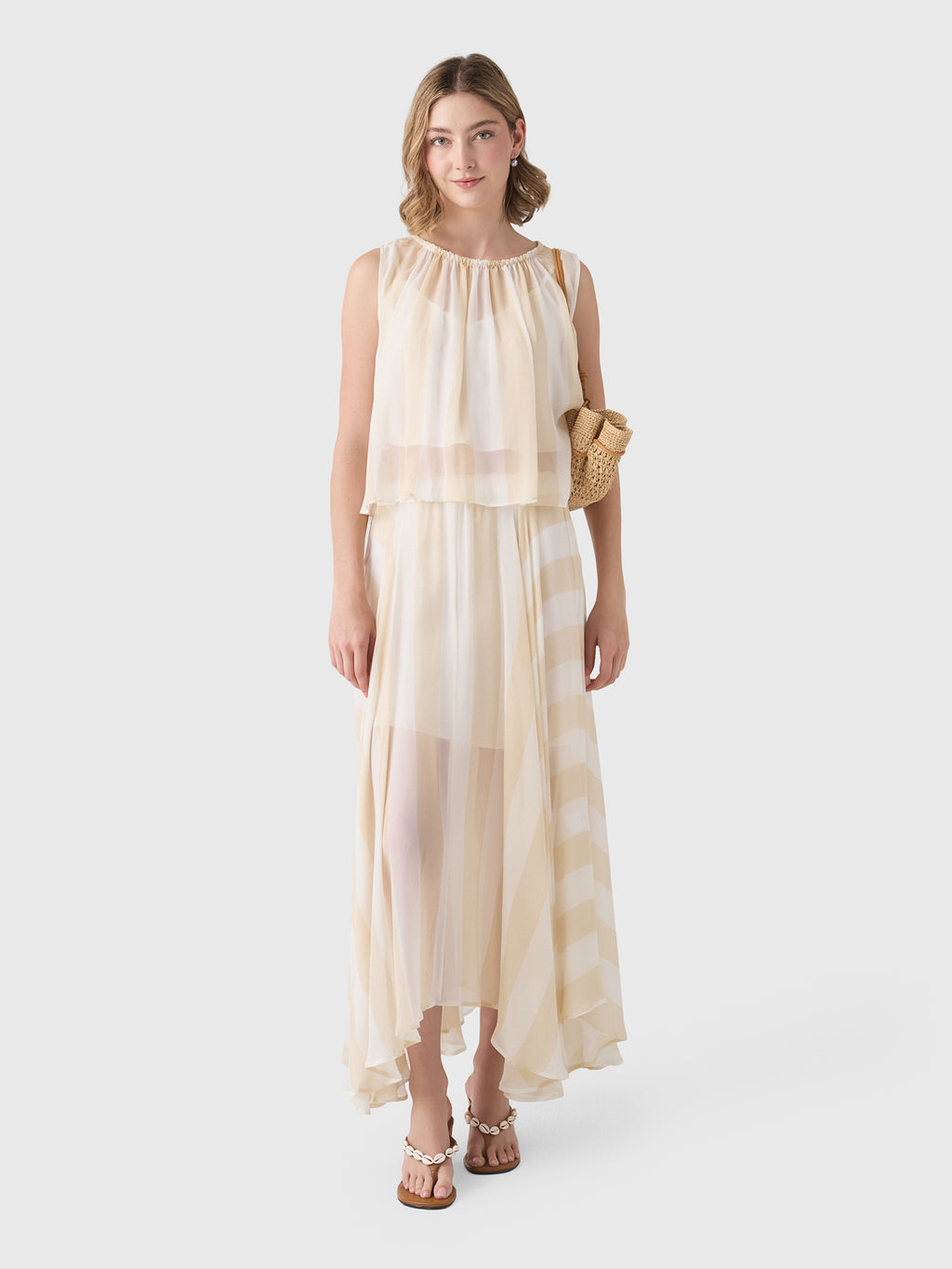 Bondi Born Women's Capri Silk Circle Skirt - Saint Bernard