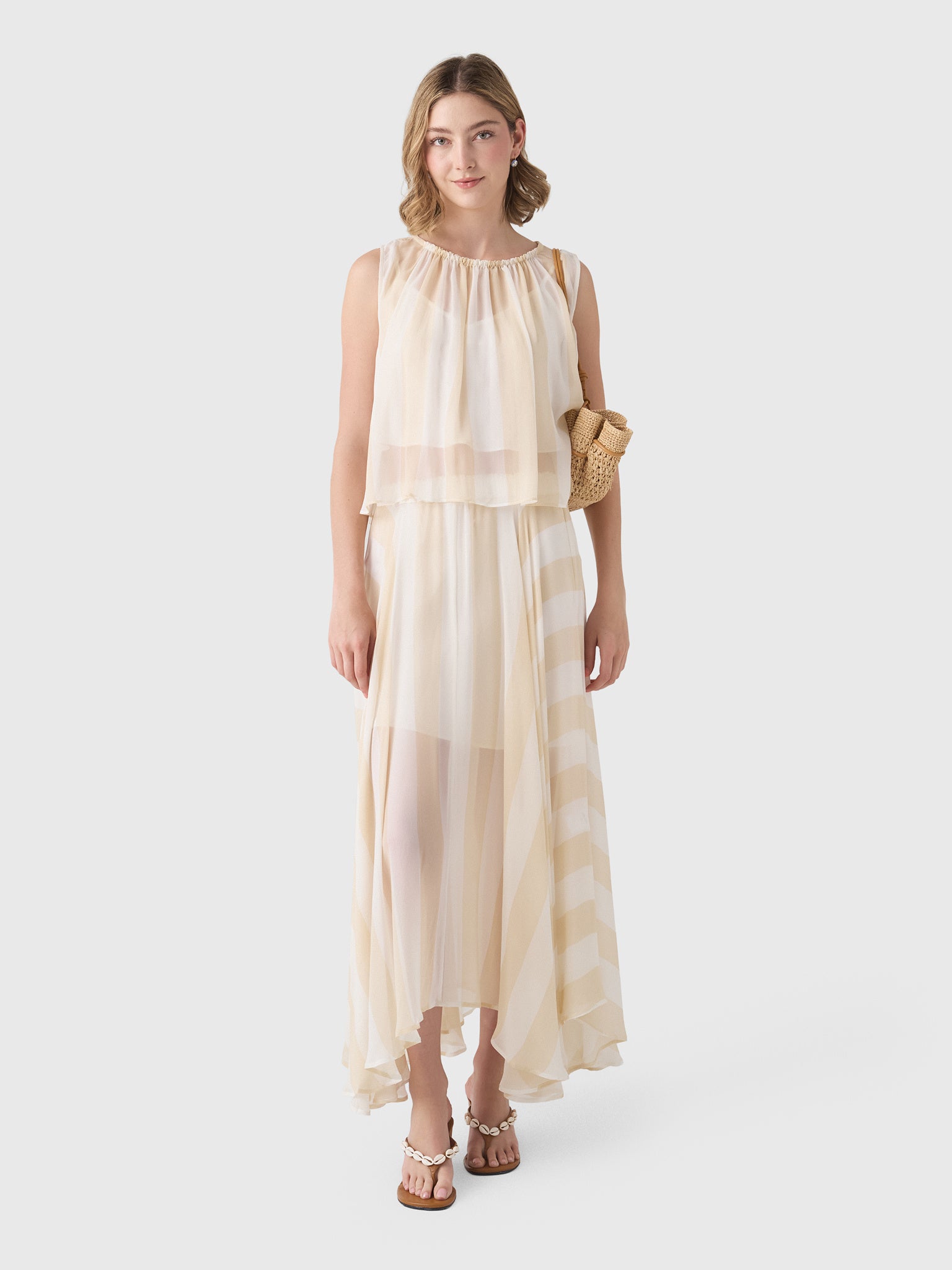 Bondi Born Women's Capri Silk Circle Skirt - Saint Bernard