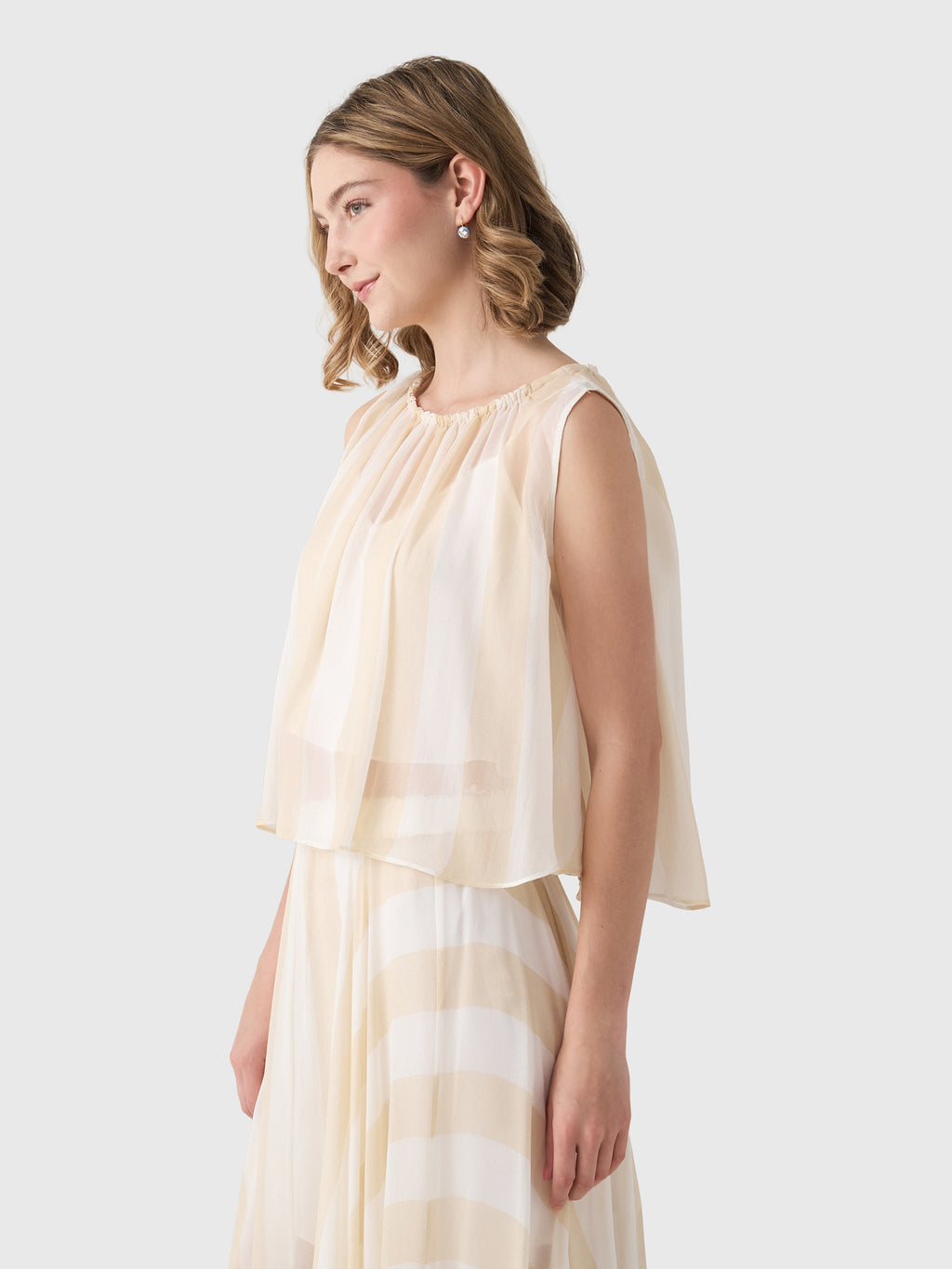 Bondi Born Women's Capri Silk Gathered Top - Saint Bernard