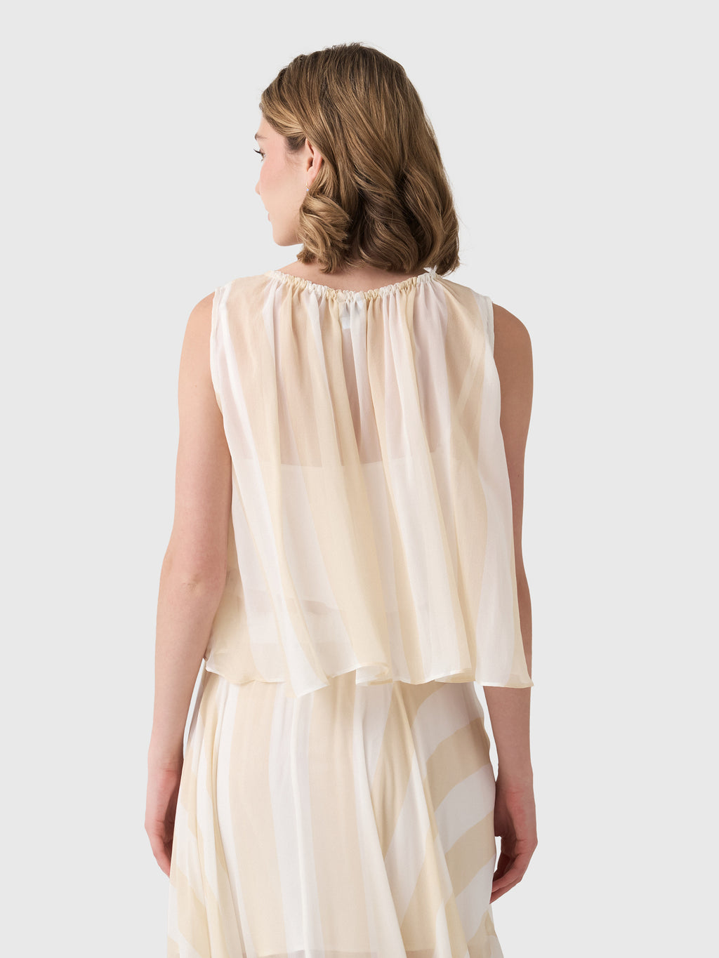 Bondi Born Women's Capri Silk Gathered Top - Saint Bernard