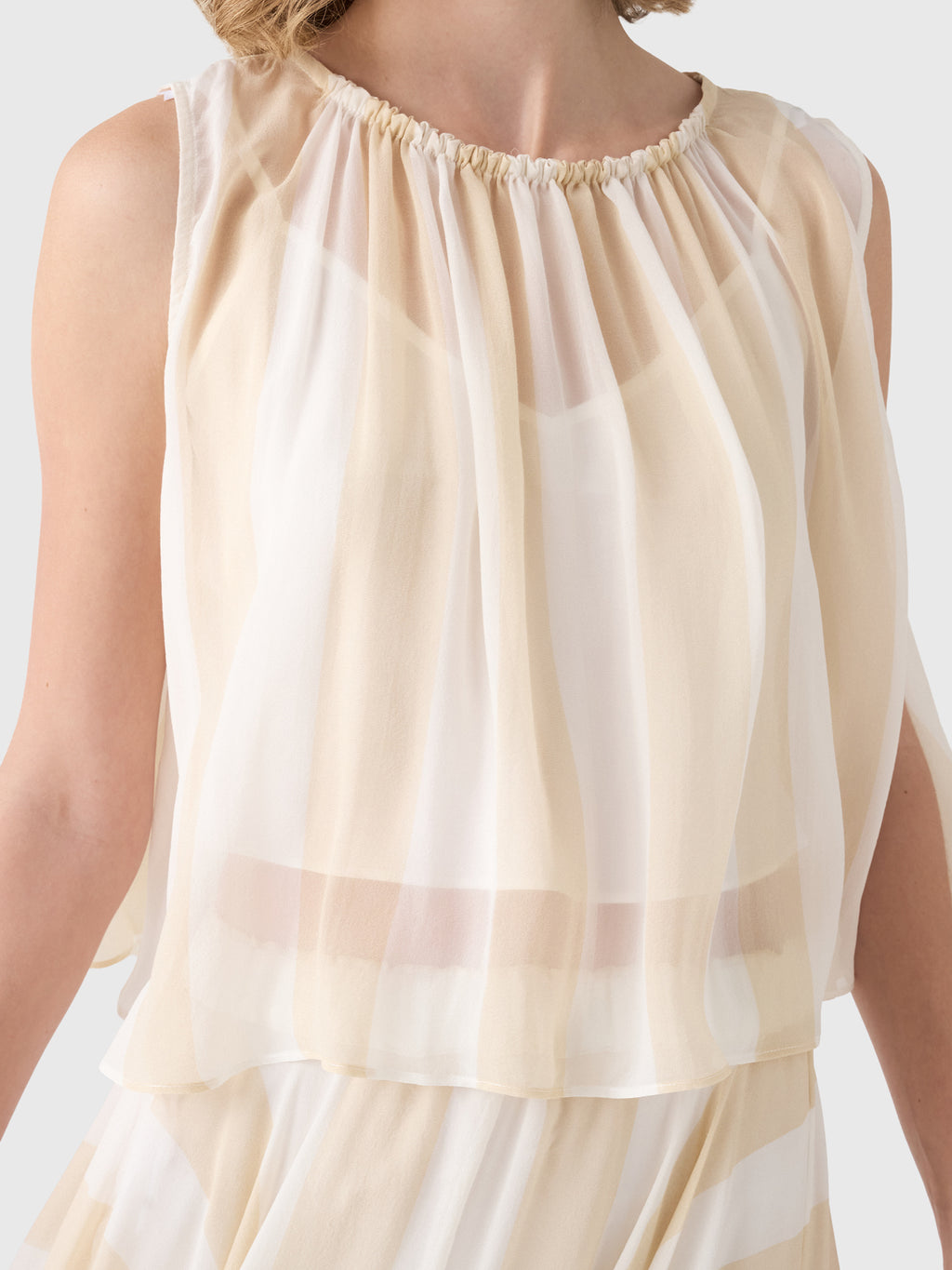 Bondi Born Women's Capri Silk Gathered Top - Saint Bernard