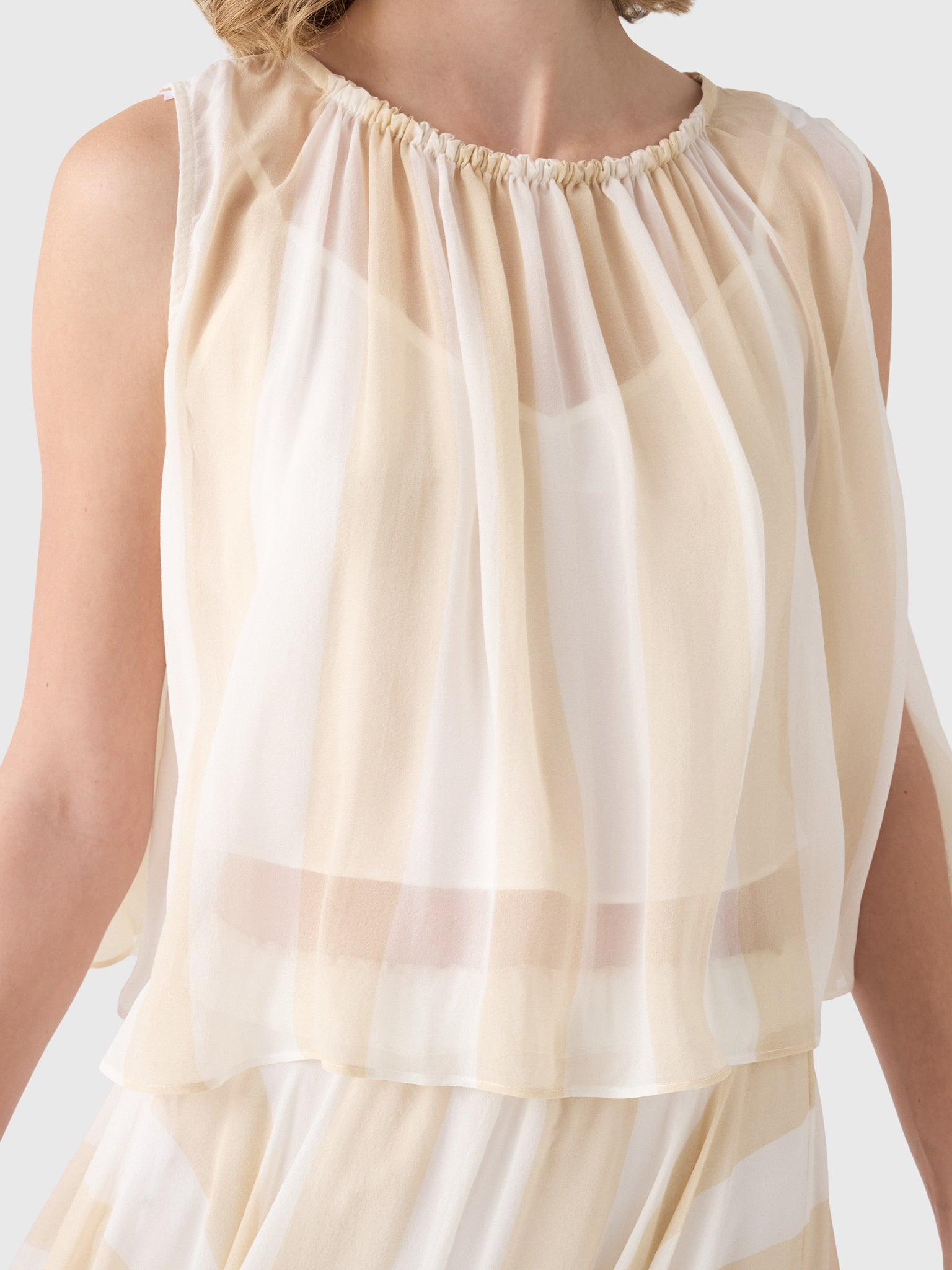 Bondi Born Women's Capri Silk Gathered Top - Saint Bernard