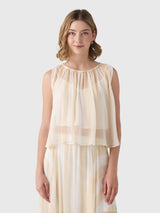 Bondi Born Women's Capri Silk Gathered Top - Saint Bernard