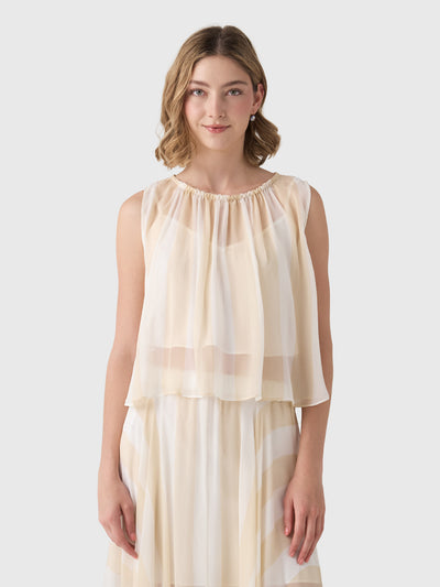 Bondi Born Women's Capri Silk Gathered Top - Saint Bernard
