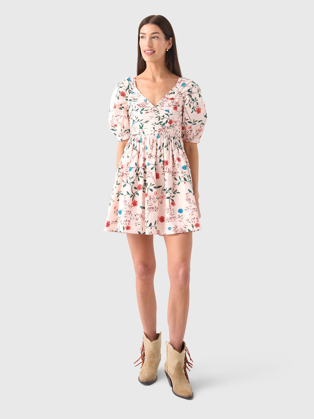 Masons Daughter Women's Ruched V-Neck Dress - Saint Bernard