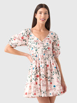 Masons Daughter Women's Ruched V-Neck Dress - Saint Bernard