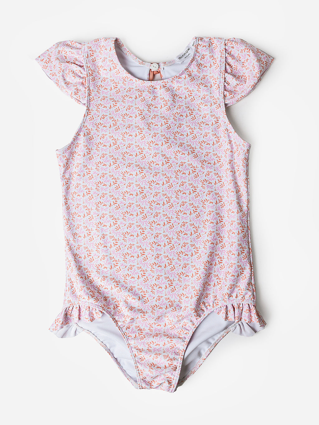Minnow Girls' Cap Sleeve Rash Guard One-Piece Swimsuit - Saint Bernard