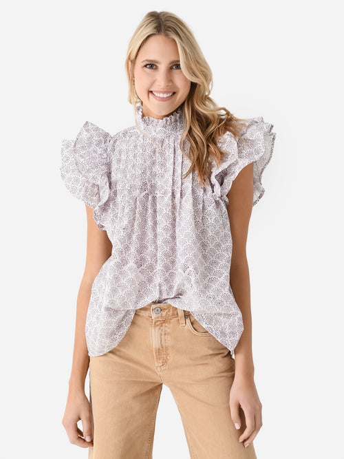 Sur La Vague Women's Ruffle Sleeve Top