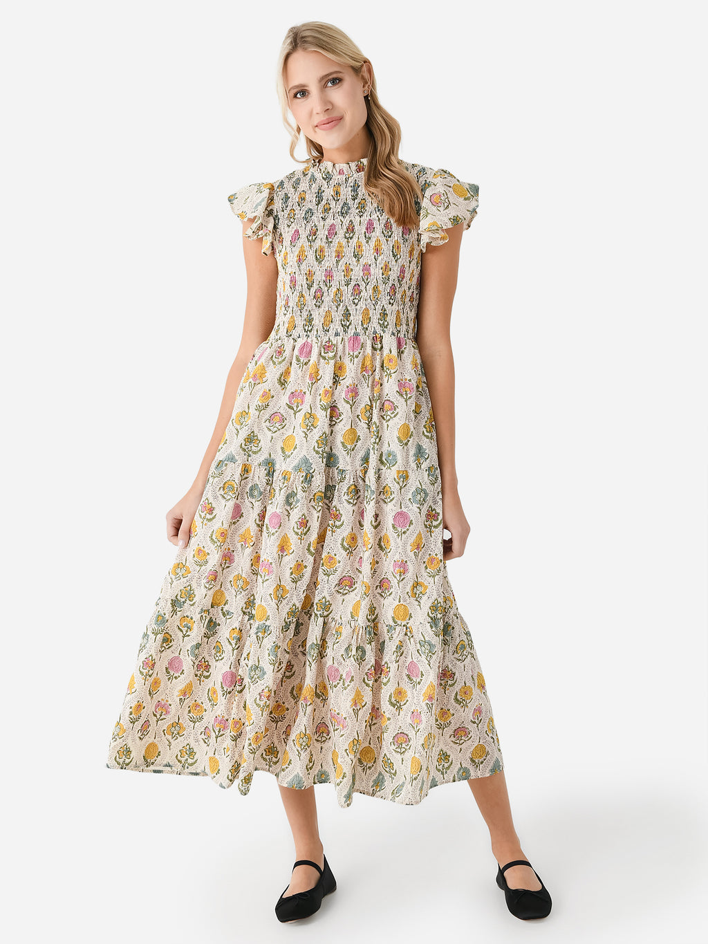 Sur La Vague Women's Custom Flutter Maxi Dress - Saint Bernard