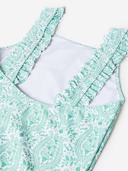 Minnow Girls' Ruffle Strap One-Piece Swimsuit