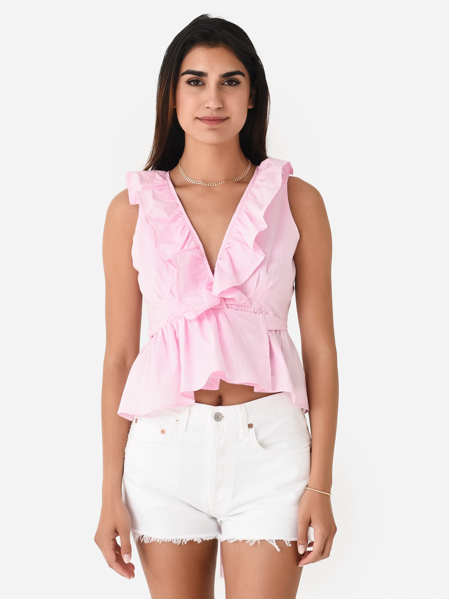 Never A Wallflower Women's Ruffle Wrap Top - Saint Bernard