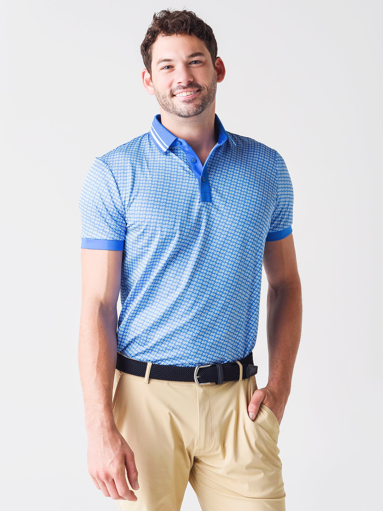 REDVANLY Men's R Golf Polo - Saint Bernard