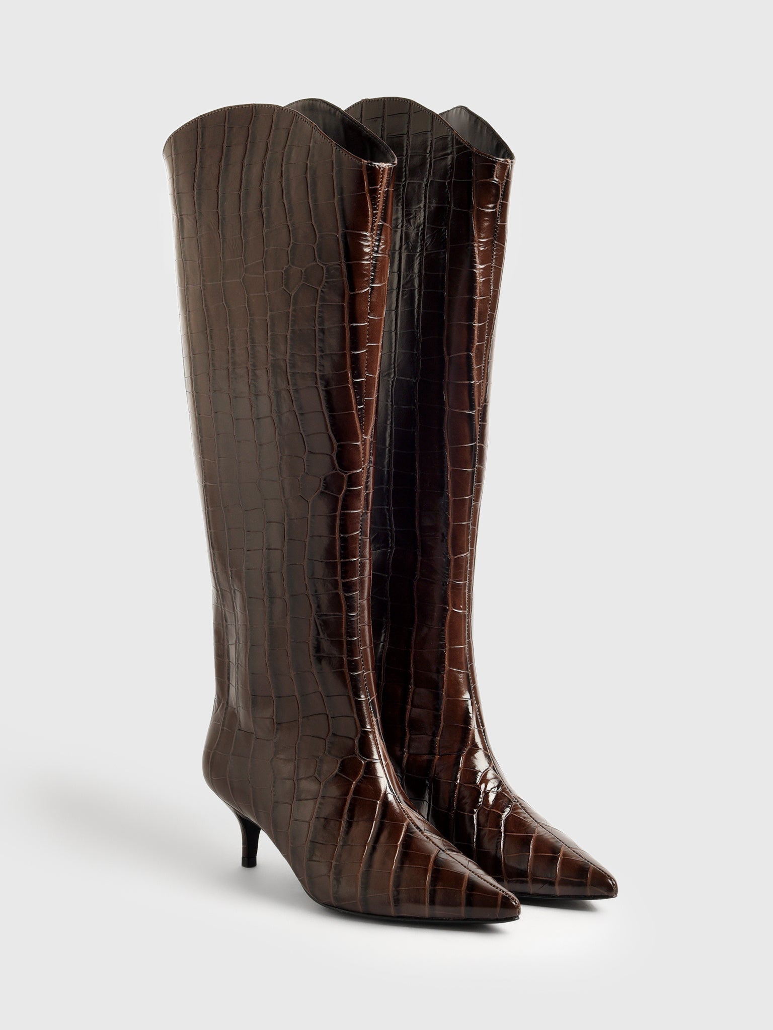 Schutz Women's Maryana Lo Wide Leather Boot - Saint Bernard