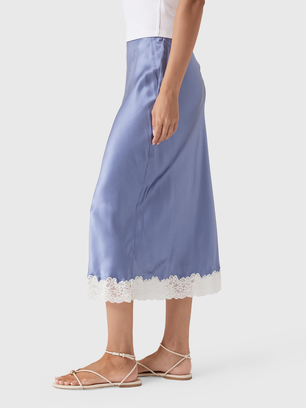 LoveShackFancy Women's Janella Silk-Blend Midi Slip Skirt - Saint Bernard