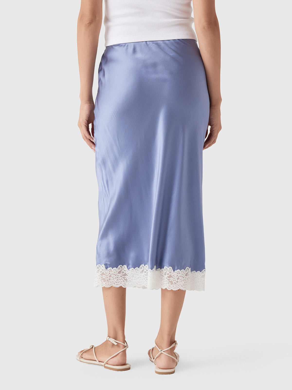 LoveShackFancy Women's Janella Silk-Blend Midi Slip Skirt - Saint Bernard