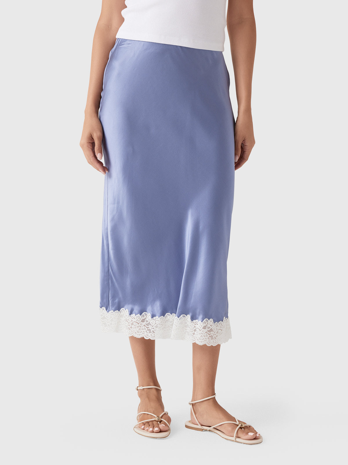 LoveShackFancy Women's Janella Silk-Blend Midi Slip Skirt - Saint Bernard