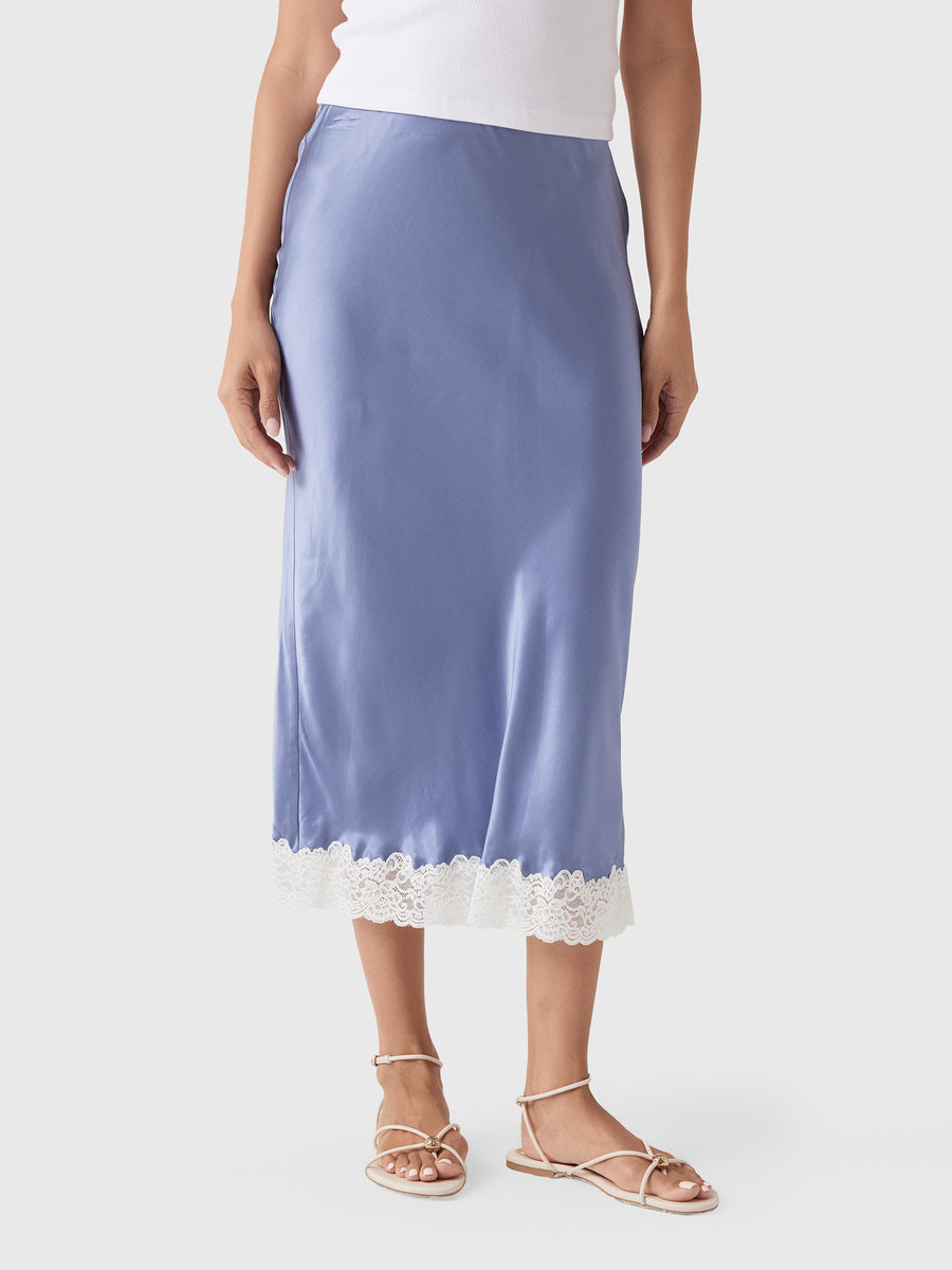 LoveShackFancy Women's Janella Silk-Blend Midi Slip Skirt - Saint Bernard