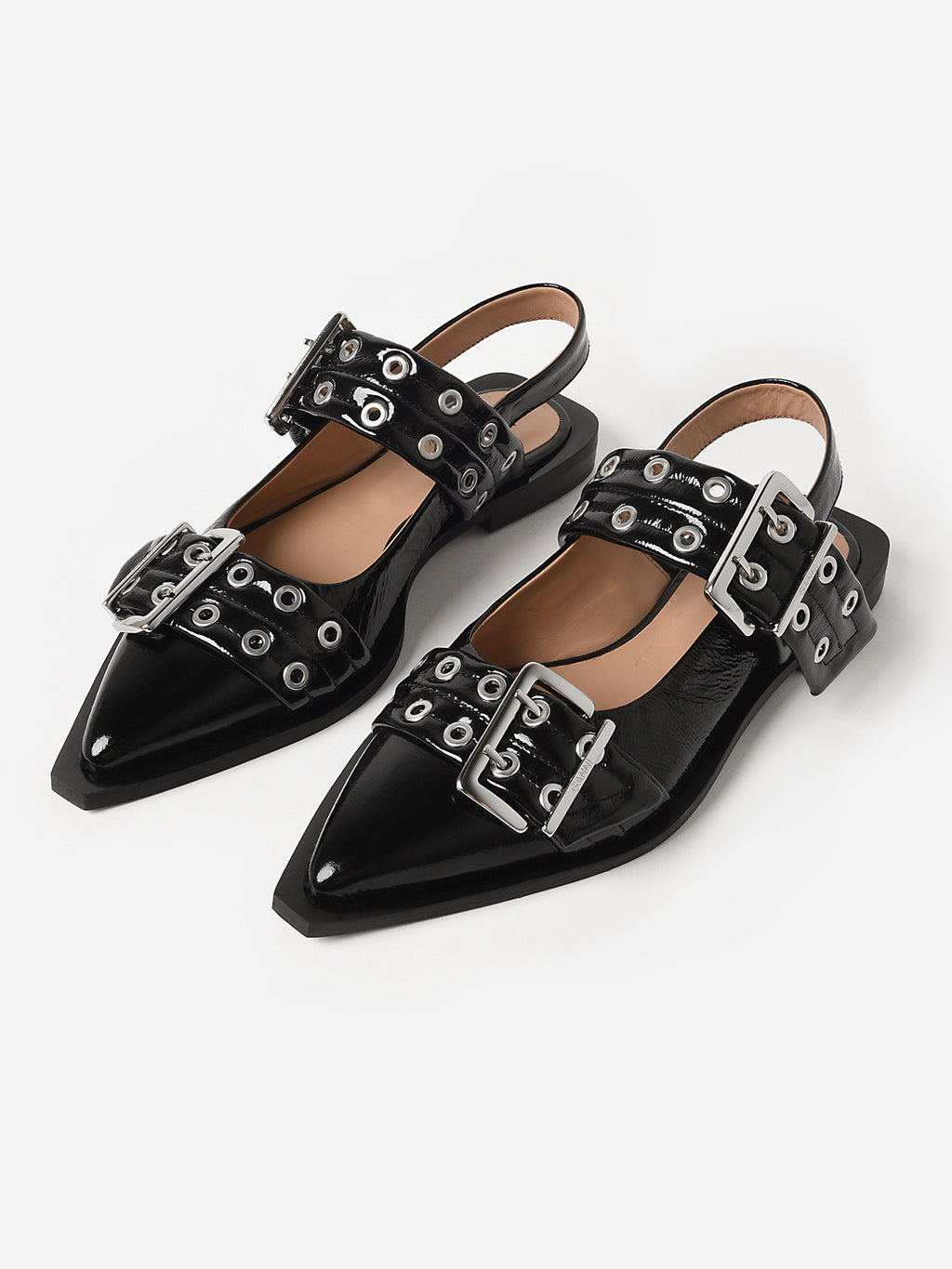 GANNI Women's Chunky Buckle Ballerina Flat - Saint Bernard