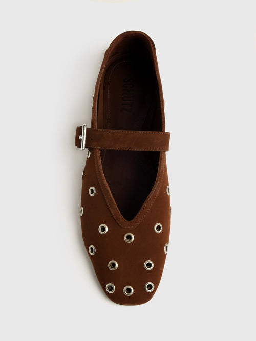 Schutz Women's Liza Eyelets Leather Flat