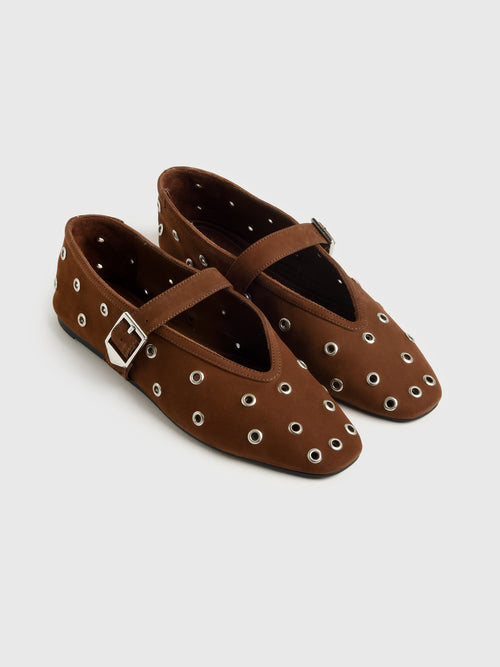 Schutz Women's Liza Eyelets Leather Flat