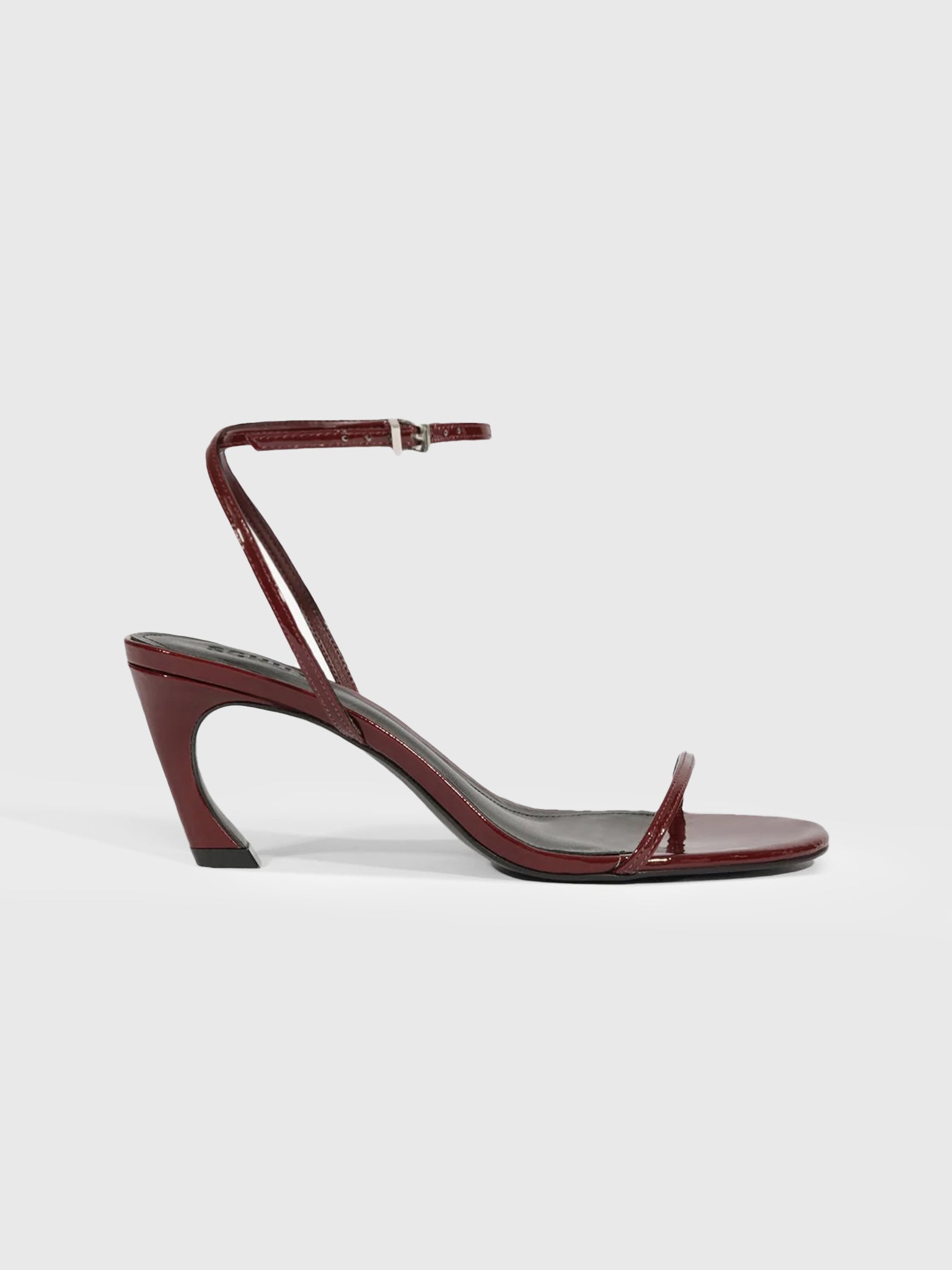 Schutz Women's Siena Curve Mid Patent Heel Sandal - Saint Bernard