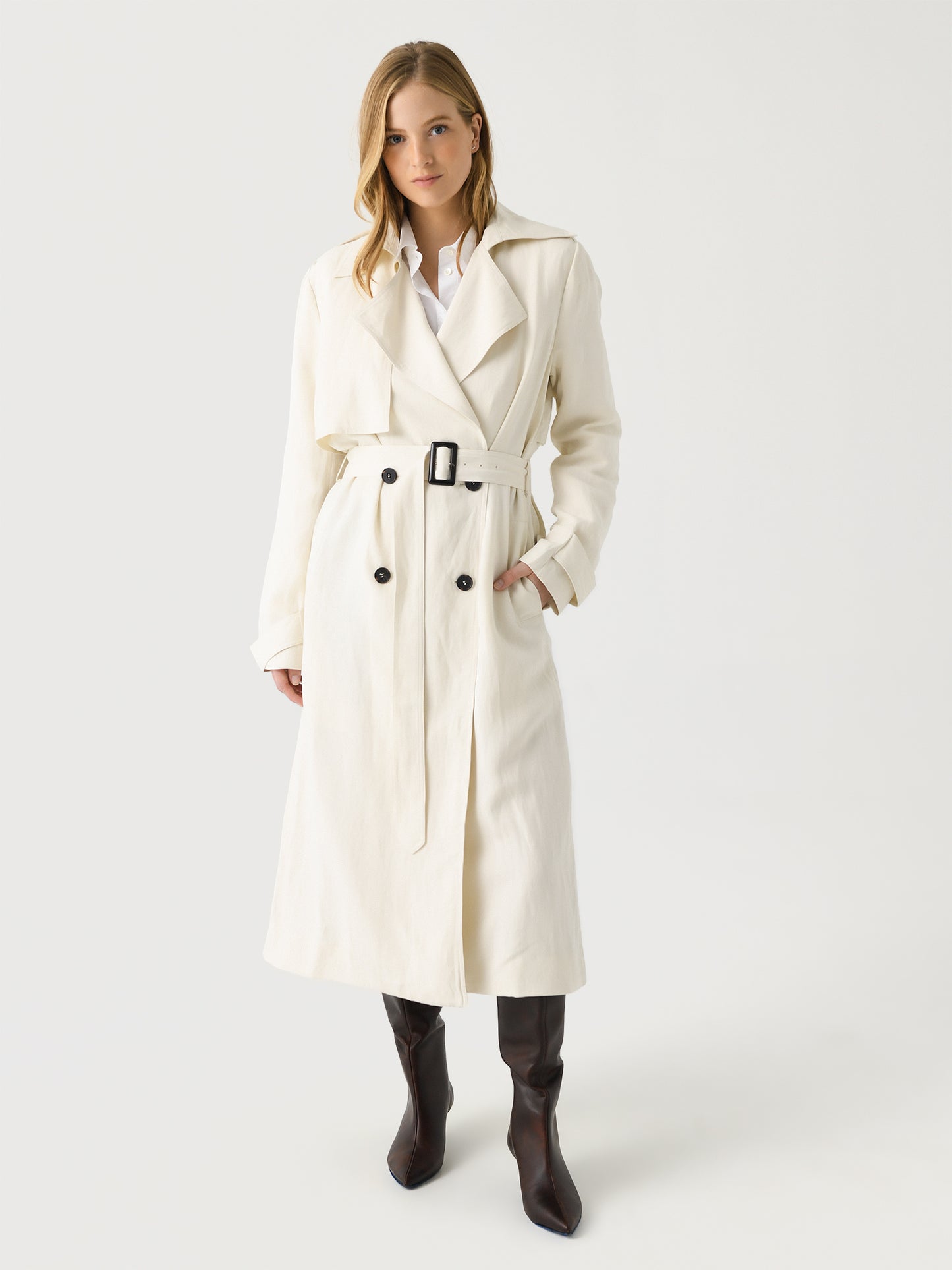St. Agni Women's Soft Tailored Trench Coat - Saint Bernard