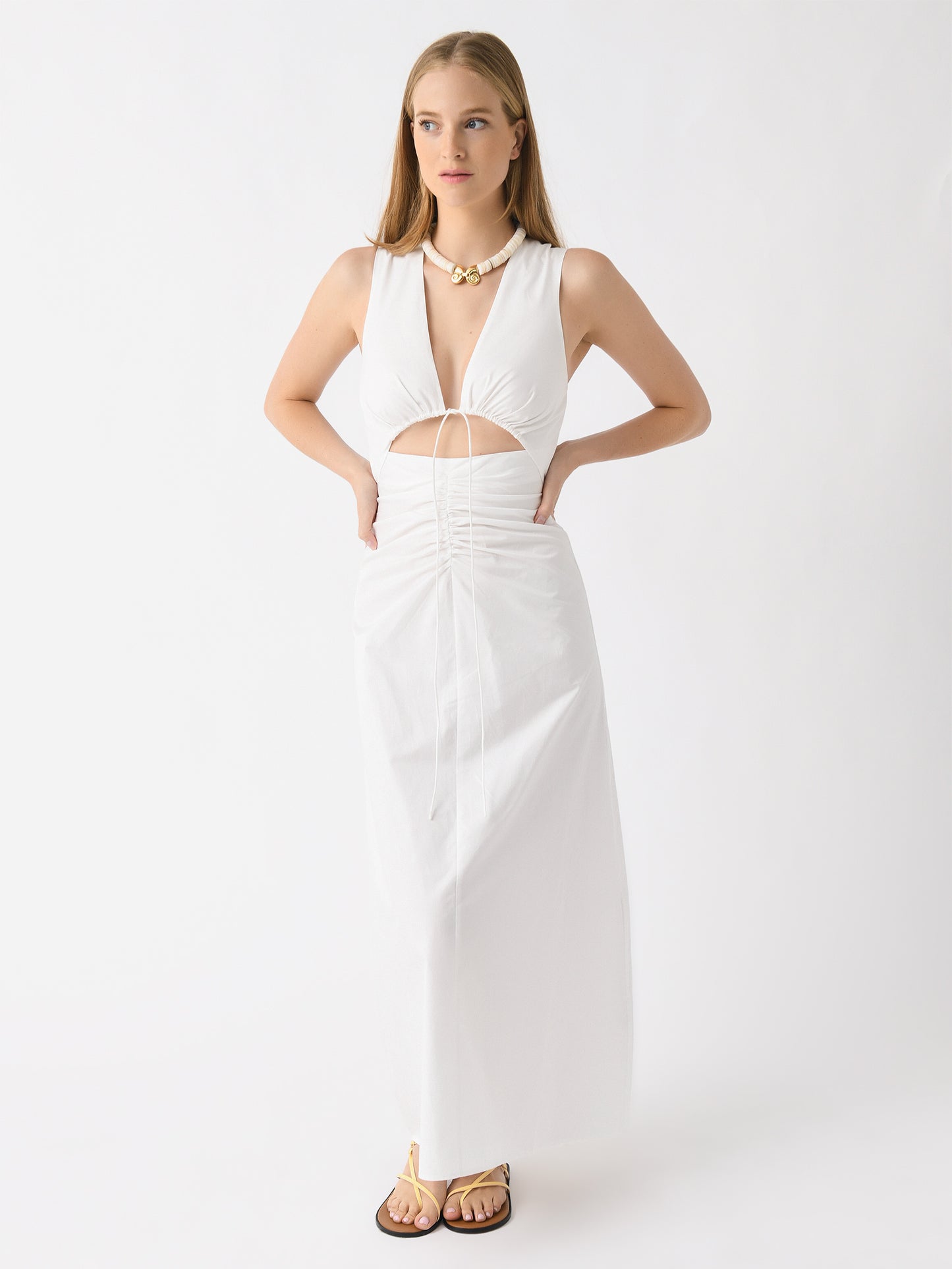 St. Agni Women's Cotton Gathered Dress - Saint Bernard