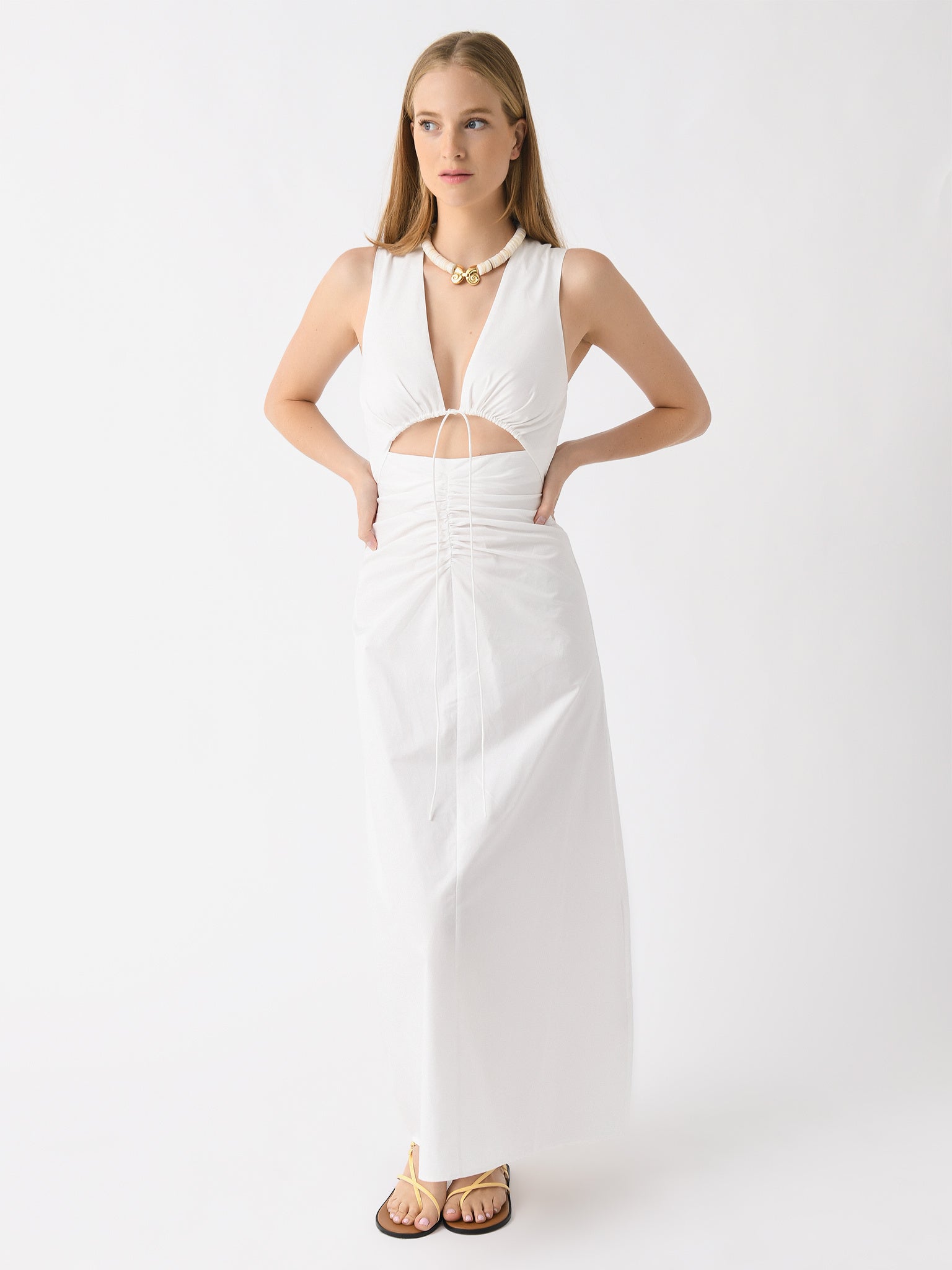 St. Agni Women's Cotton Gathered Dress - Saint Bernard