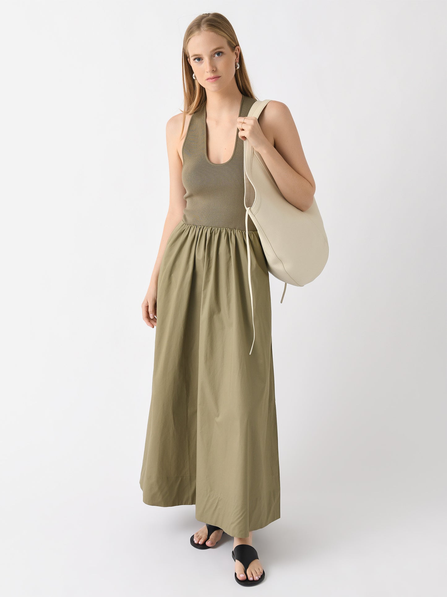 St. Agni Women's Plunge Neck Dress - Saint Bernard